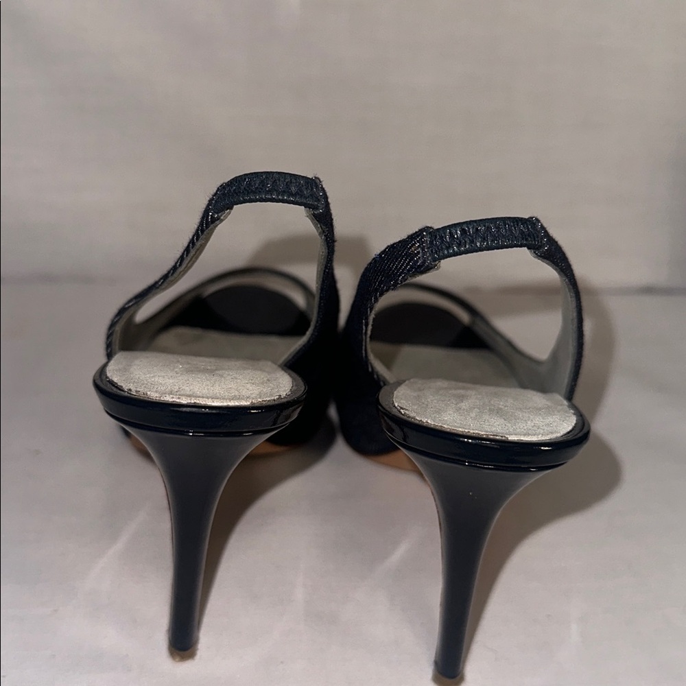 Rene Mancini Jean Peep Toe Slingback Heels - Picture 6 of 9